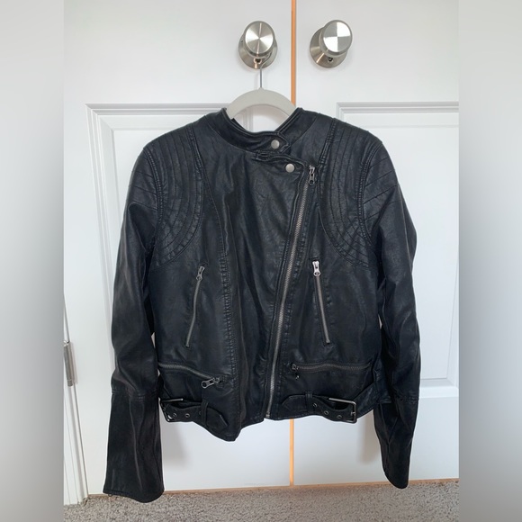 We The People Fenix Vegan Leather Moto Biker Jacket Black - Picture 8 of 8